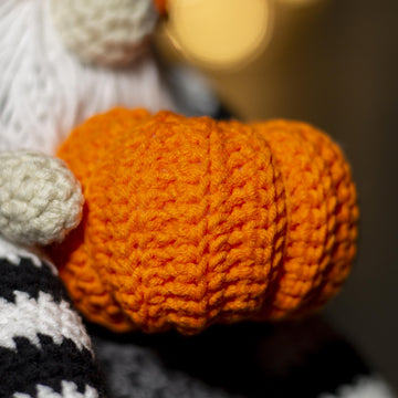 Halloween Gnome Crochet Toy With Pumpkim And Spider