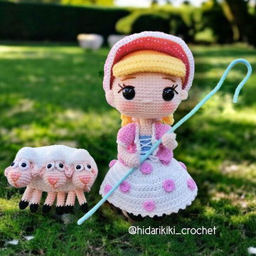 BO PEEP & SHEEP Amigurumi doll two outfits
