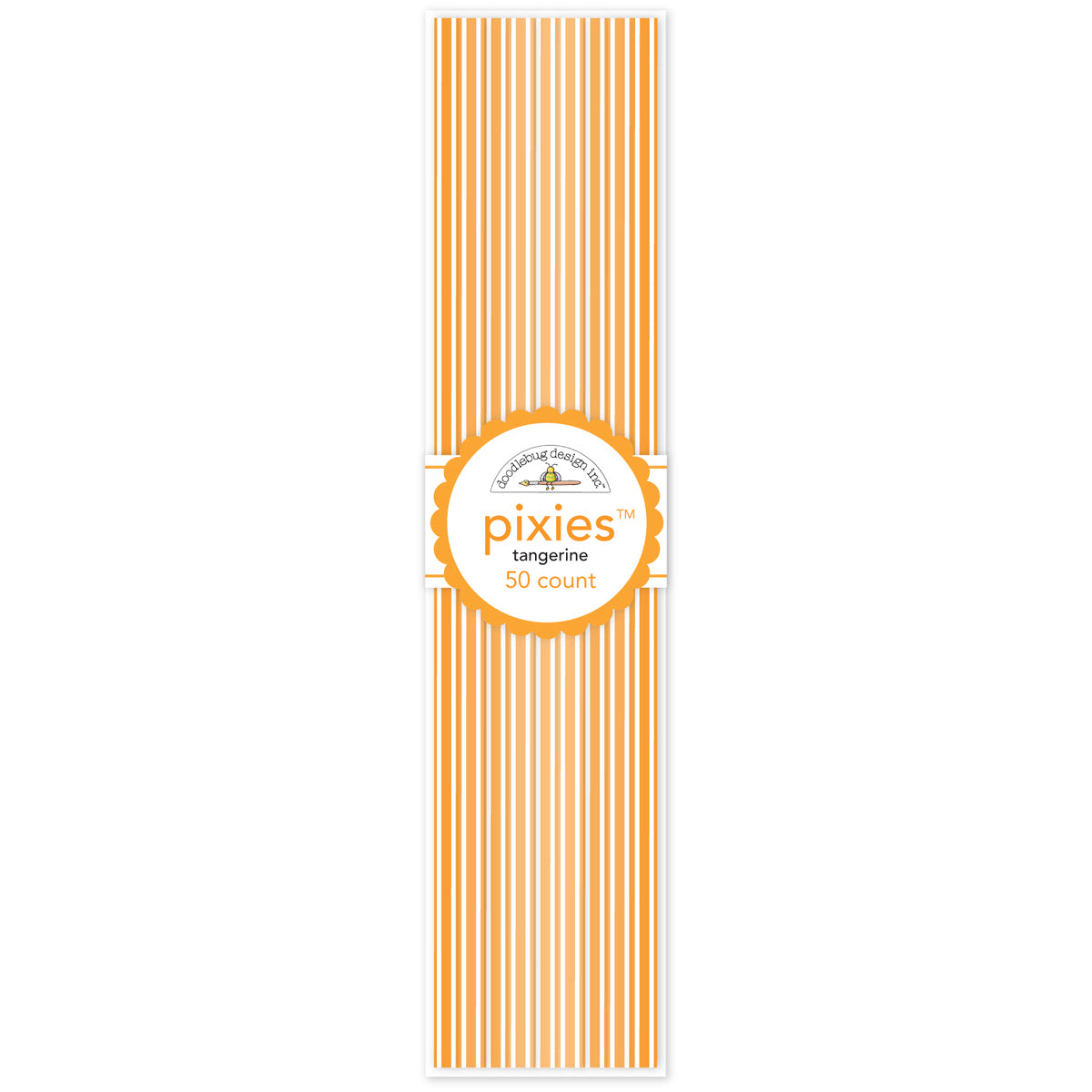 Doodlebug Monochromatic Pixies Mini Picks .125"X5" 50/Pkg - Tangerine