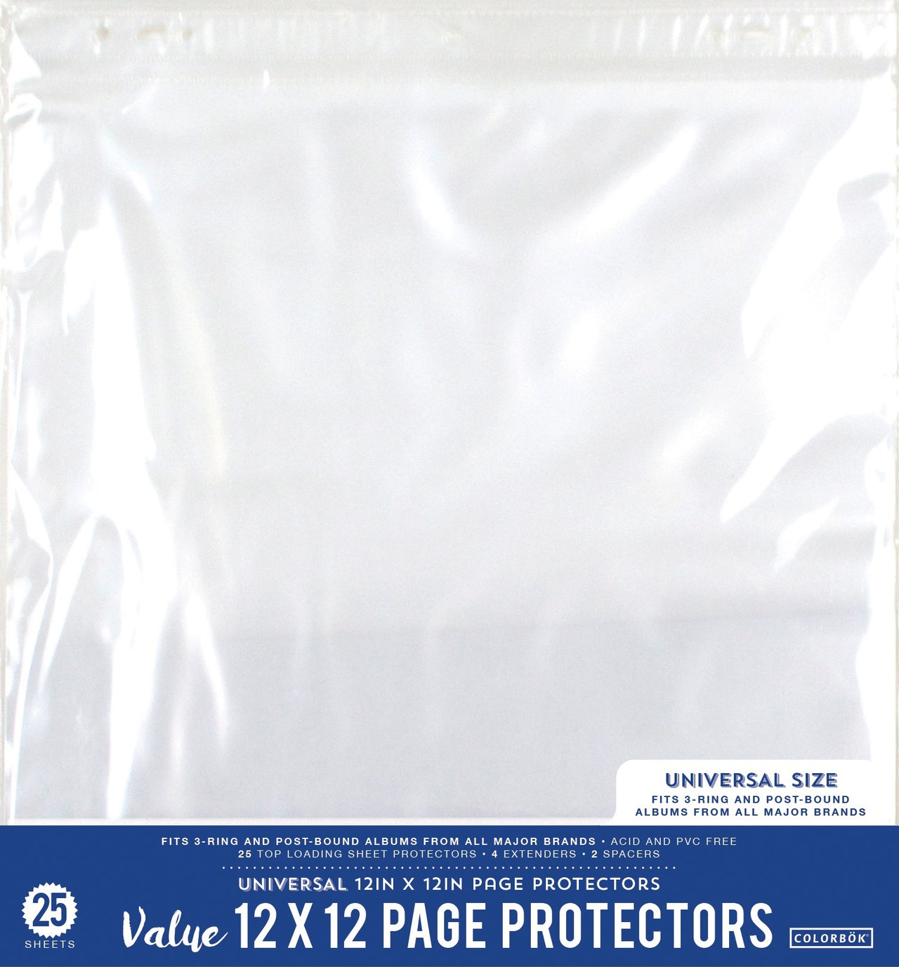 American Crafts Colorbok Universal Refill Pages 12"X12" 25/Pkg - 555213