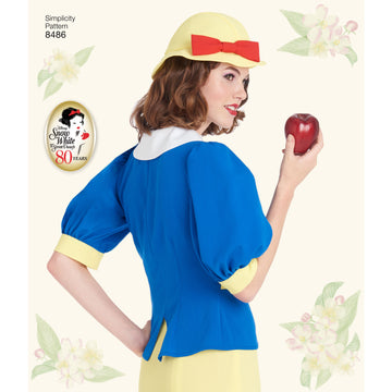 Simplicity 8486 Women's 1930's Snow White Dress and Hat - Sewing Pattern