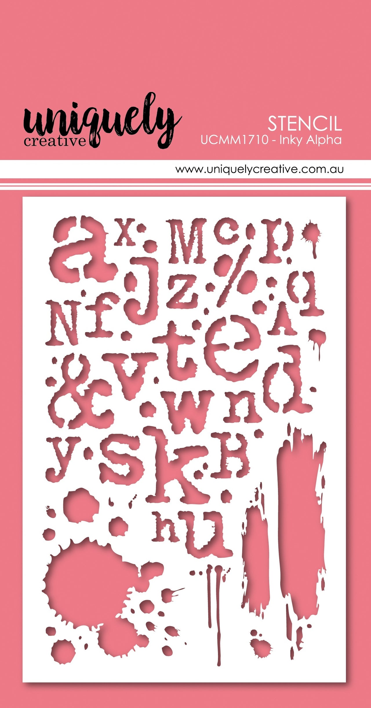 Uniquely Creative 4"X6" Stencil - Inky Alpha