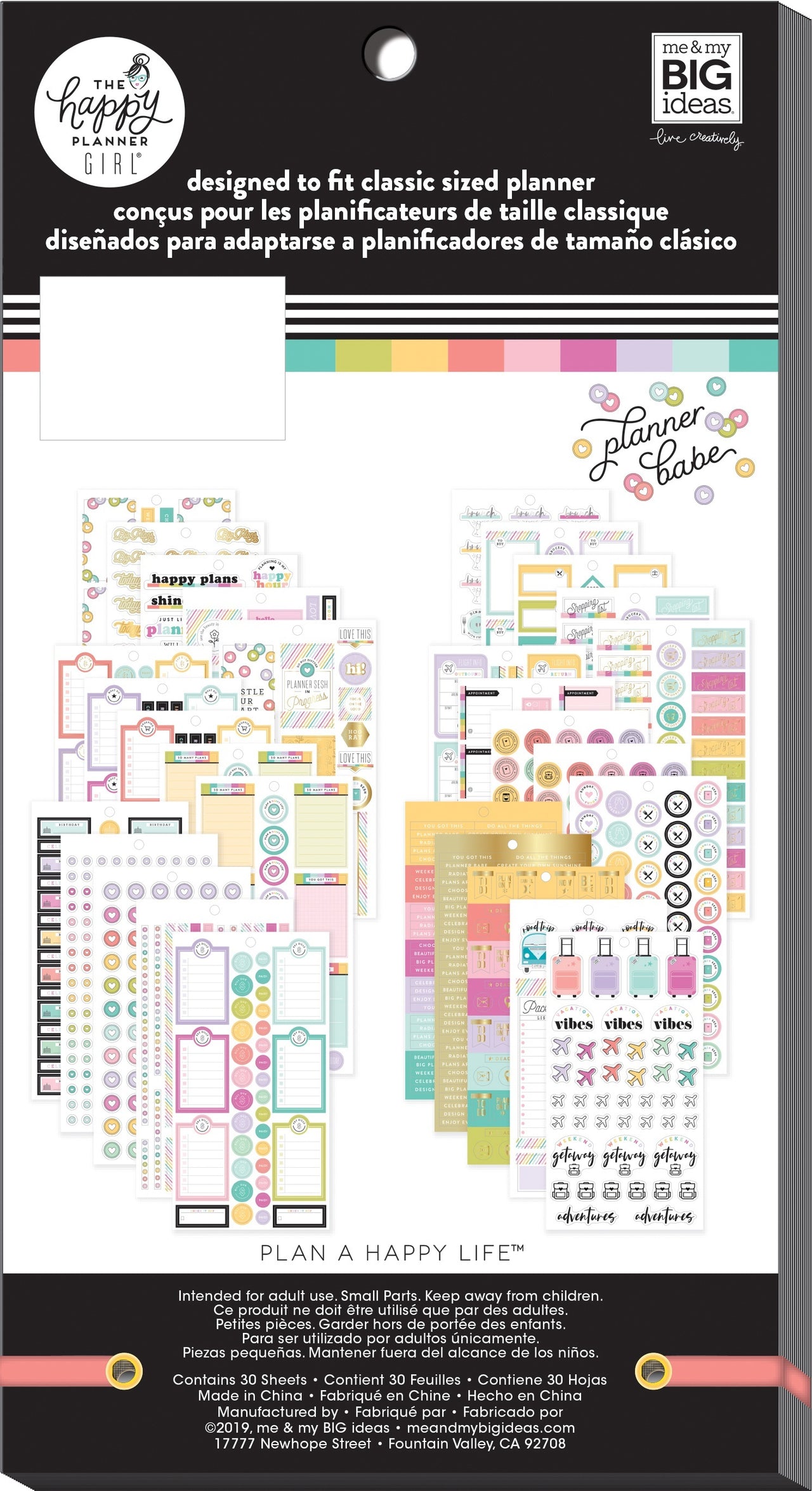Happy Planner Sticker Value Pack - Planner Babe, Classic 30 Sheets