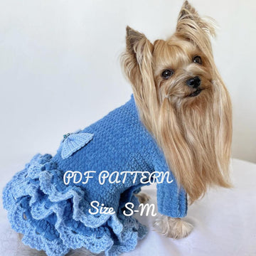 Crochet Dog Dress Pattern for Small Dogs DIY - Pet Clothes Crochet Pattern for Yorkie, Shih Tzu, Pomeranian - Dog Sweater Pattern - PDF File