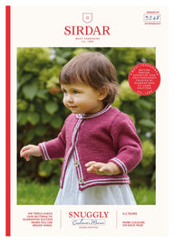 Two Colour Round Neck Cardigan in Sirdar Snuggly Baby Cashmere Merino DK - 5248 - Downloadable PDF