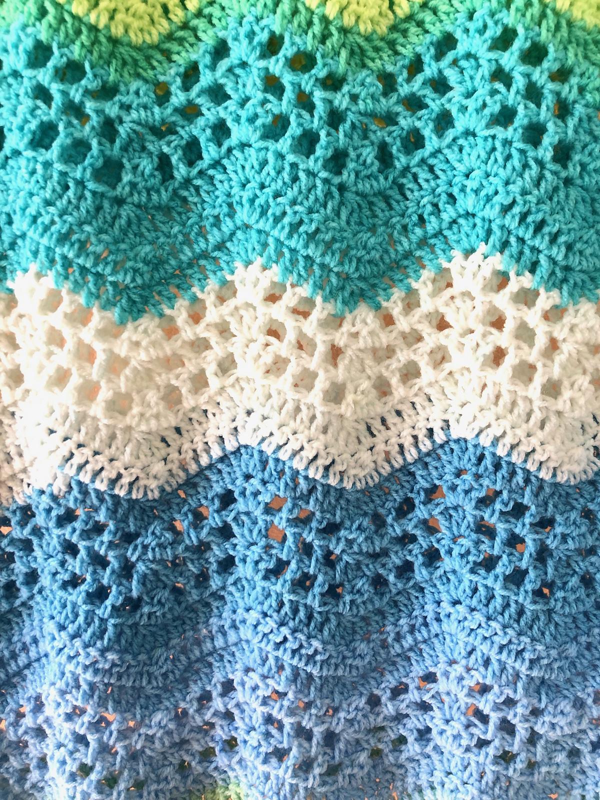 Open and Shut Ripple Baby Blanket
