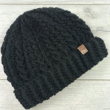 Cable Beanie with a Brim