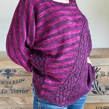 "Ivy" - Bat wing sweater with cables