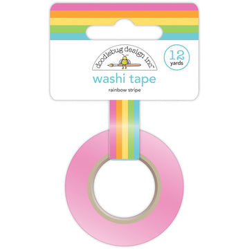 Doodlebug Washi Tape 15mmX12yd - Rainbow Stripe