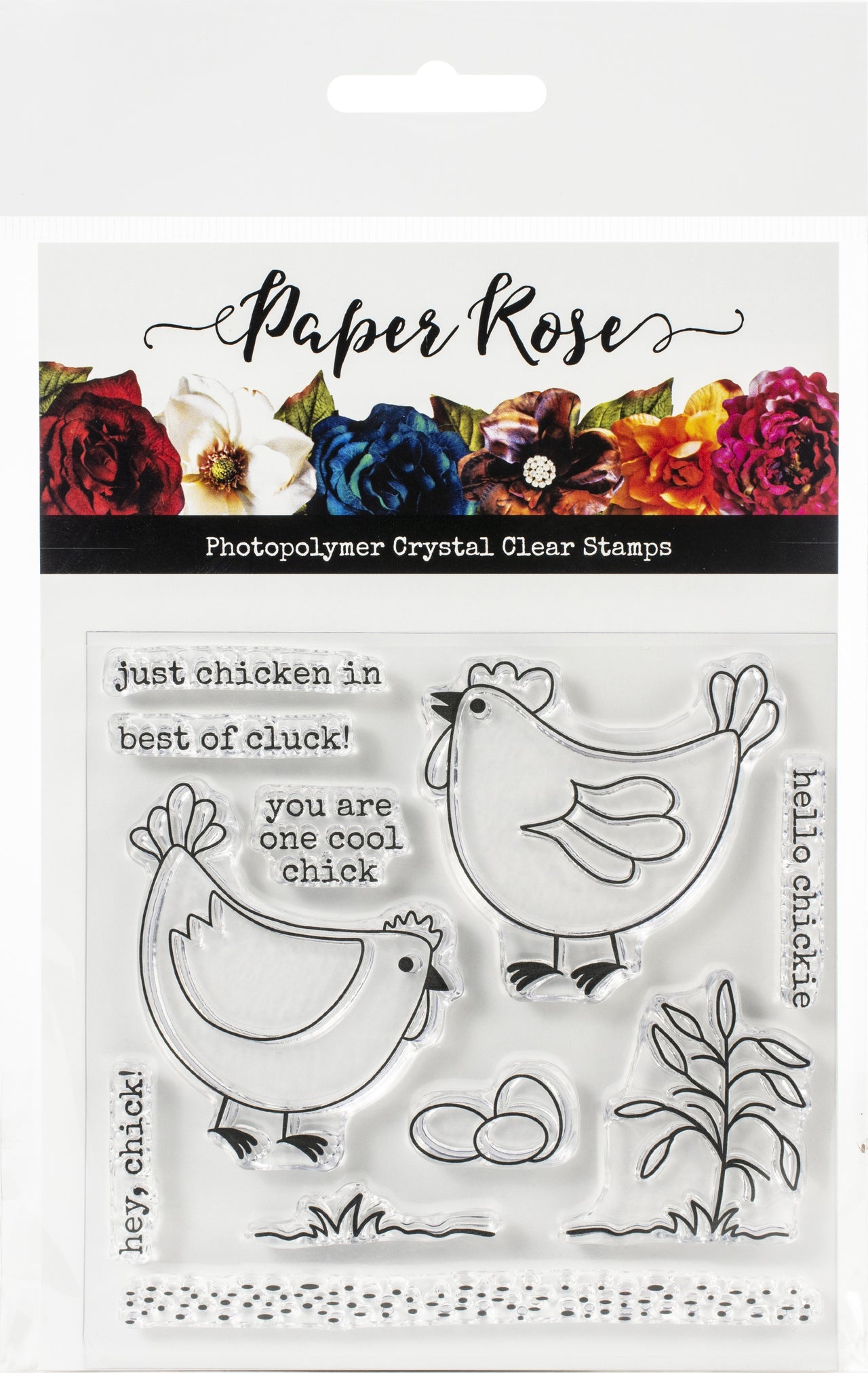 Paper Rose Clear Stamps 4"X4" - Hey Chick