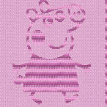 Peppa Pig blanket Knitting Pattern, Knit and Purl only, Cute Piggy Cartoon Moovie Character motif