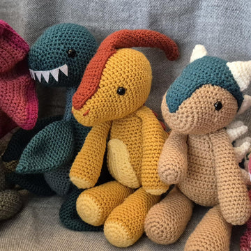 Dinosaur Set Collection Ankylosaurus Dilophosaurus Parasaurolophus Plesiosaurus Spinosaurus crochet amigurumi Jurassic