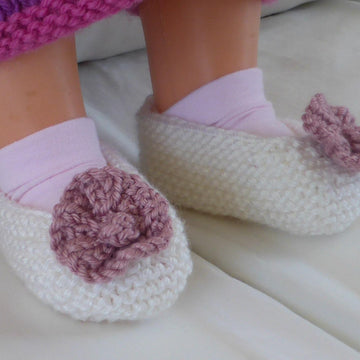 Fiona - Baby shoes with a knitted flower
