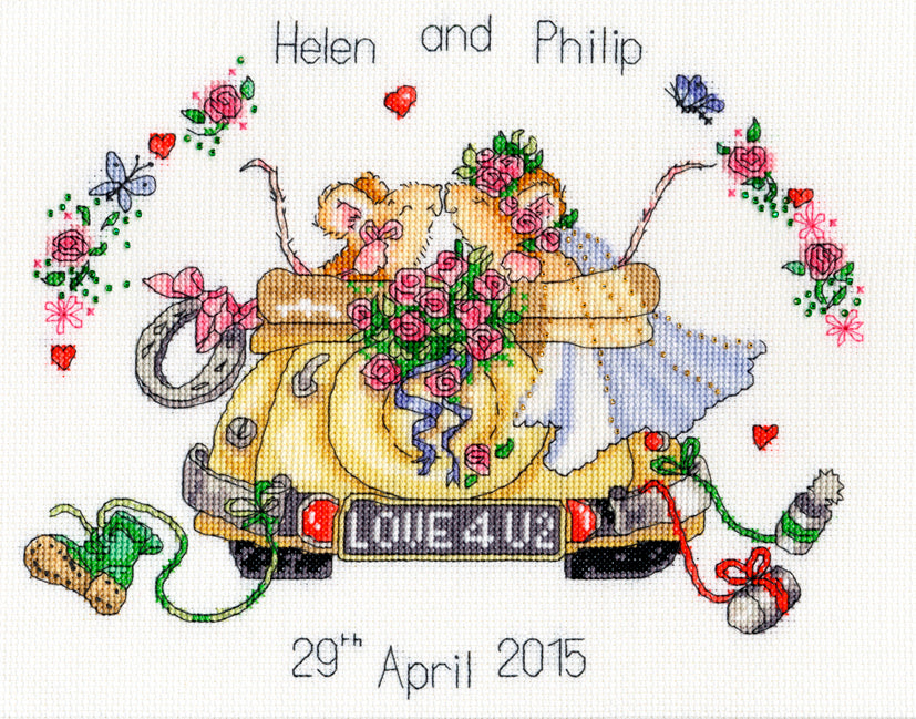 Bothy Threads Just Married Cross Stitch Kit - 28cm x 24cm