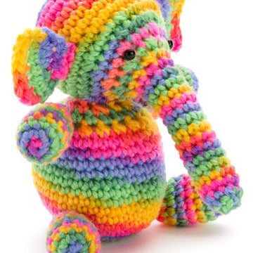 Colorful Elephant in Red Heart Kids - LW3230 - Downloadable PDF