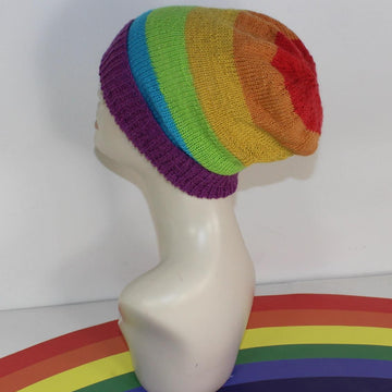 Rainbow 4Ply Slouch Hat Circular