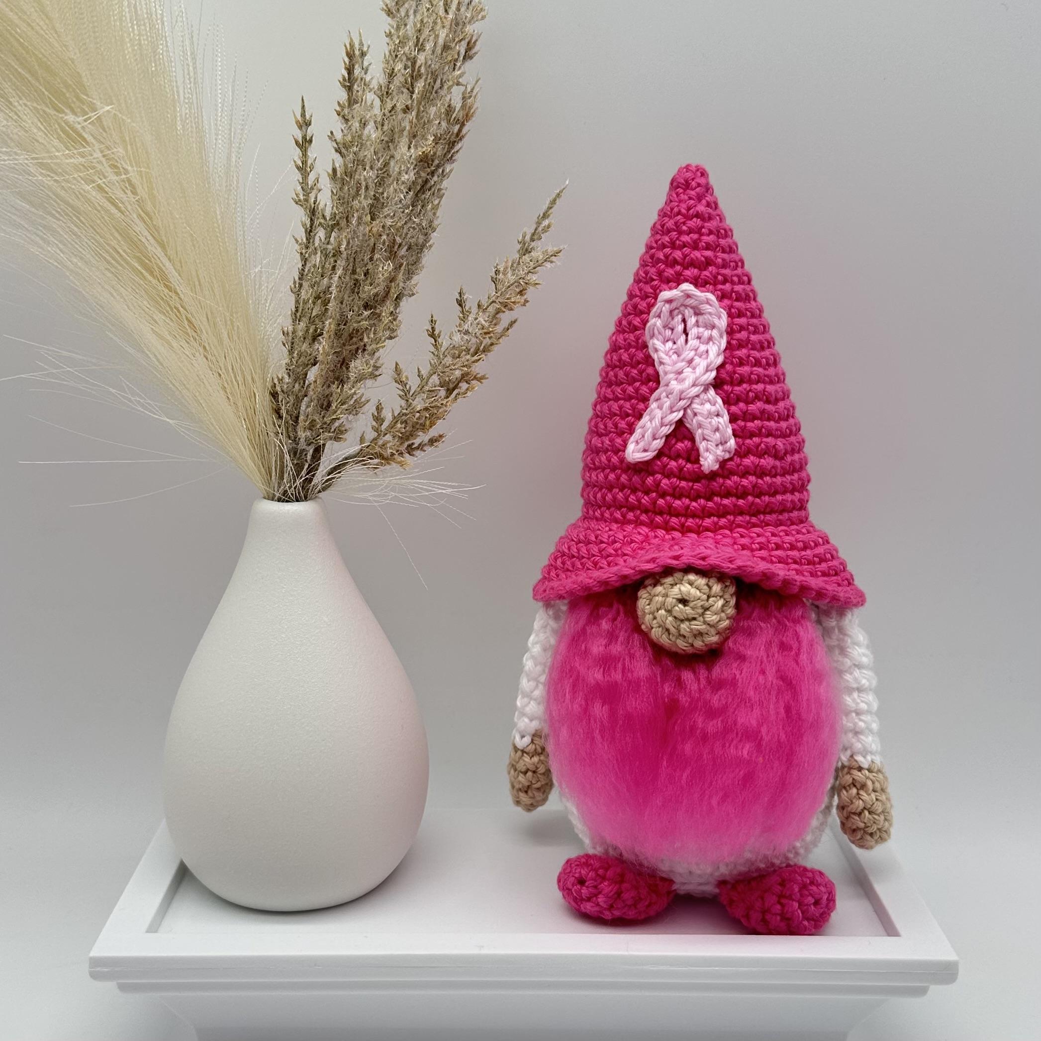Breast Cancer Awareness Gnome (fluffy beard)