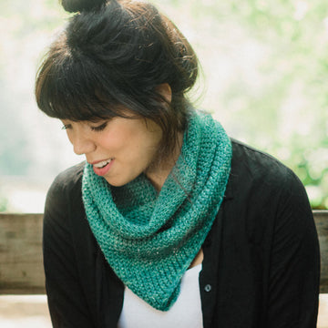 Siesta Textured Bandana Cowl in SweetGeorgia CashLuxe Spark - Downloadable PDF