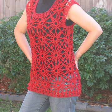 Red Hot Flaming Sunflower Top
