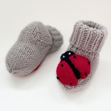 Baby socks with ladybugs applique