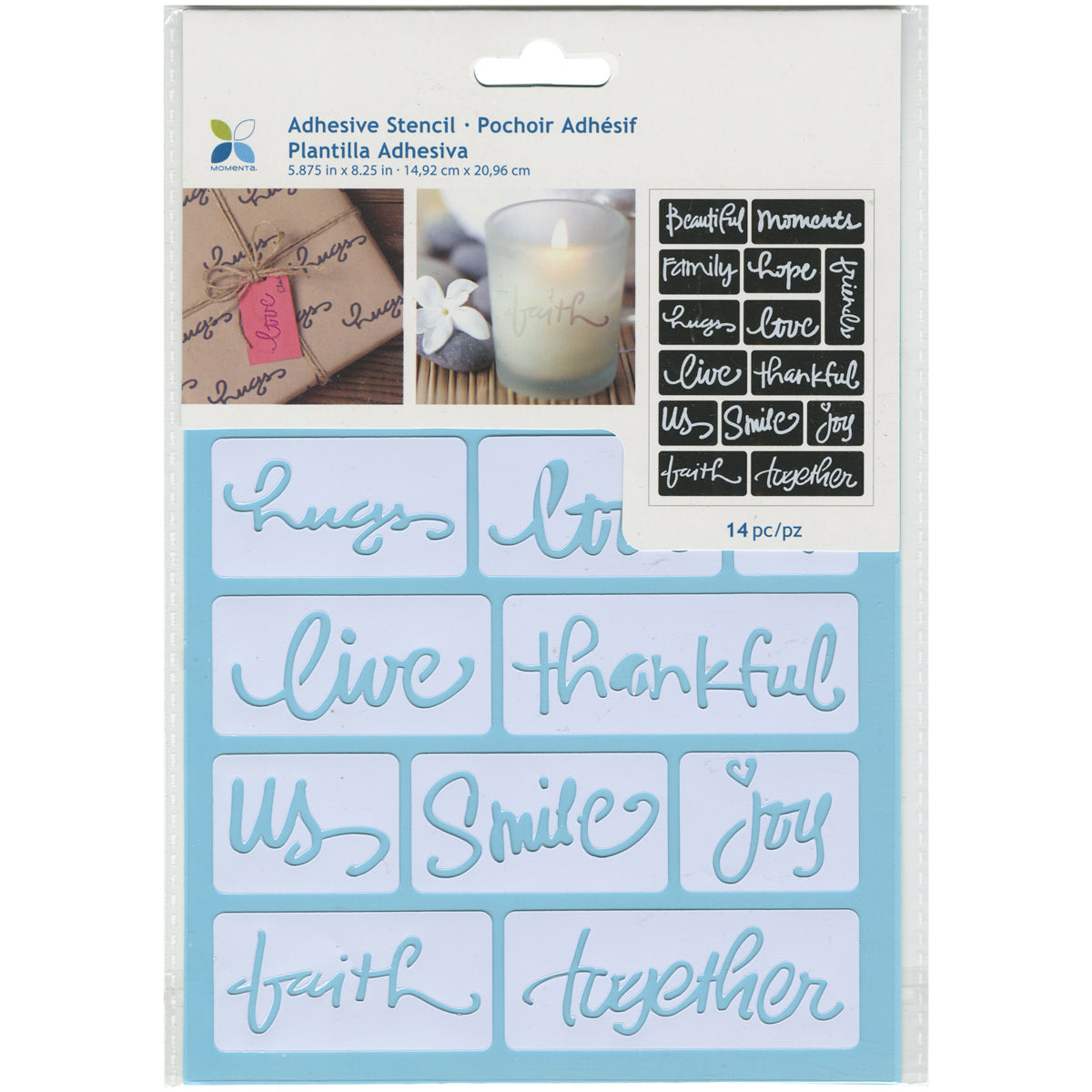 Momenta Adhesive Stencil 6"X8" - Beautiful Words