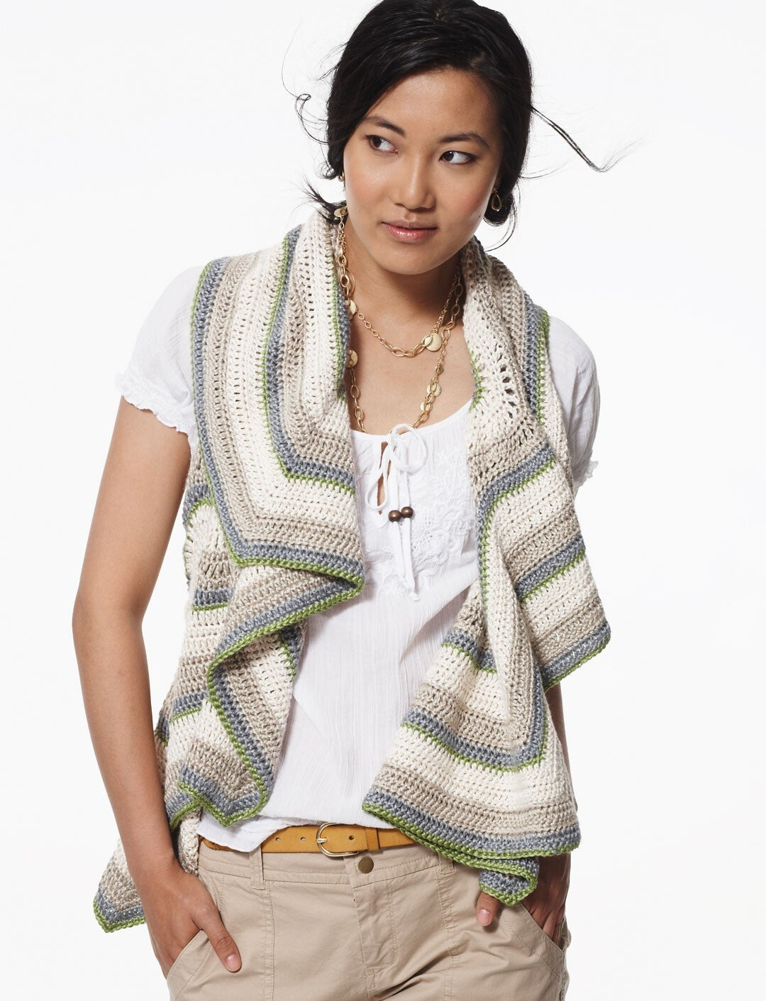 Radiant Ripple Vest in Patons Silk Bamboo