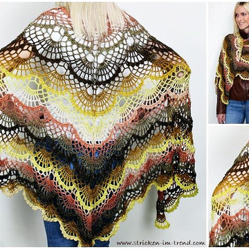 Crochet Pattern Triangle Shawl BioTronik #5 | Easy Crochet Shawl | Textured Wrap PDF