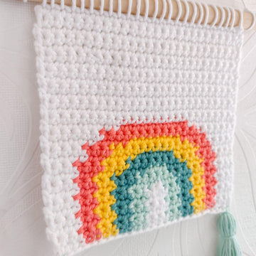 Mini Rainbow Crochet Wall Hanging