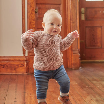 Vintage Baby Crochet Cable Sweater