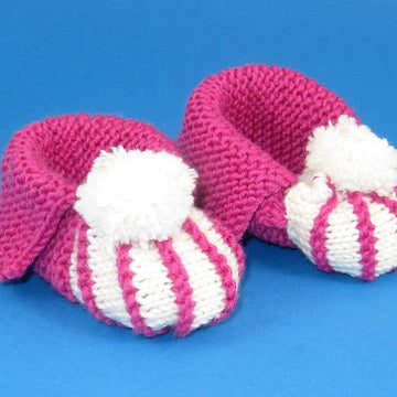 Baby Granny Bobble Stripe Slippers