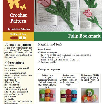 044 Tulip bookmark or decor Amigurumi Ravelry