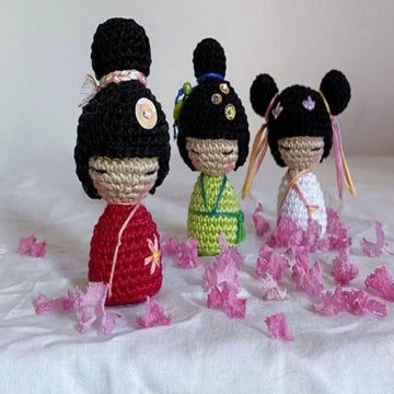 Japanese Doll & Cherry Blossom Crochet Pattern