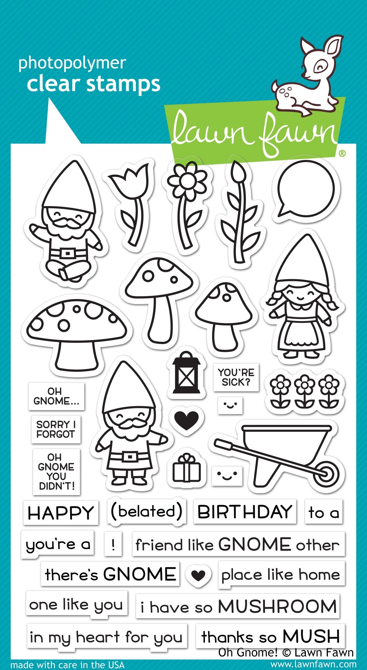 Lawn Fawn Clear Stamps 4"X6" - Oh Gnome!
