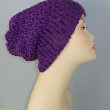 Chunky 2 Stitch Check Slouch Hat