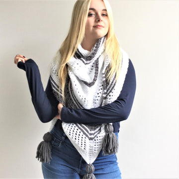 'White Wave' Scarf Shawl