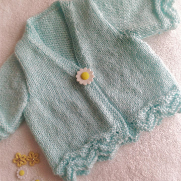 Wavy Trim short sleeve cardigan