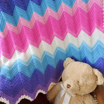 Colorwave Chevron Baby Blanket Crochet Pattern • Mandala Baby Yarn (DK Weight)