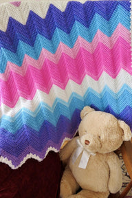 Colorwave Chevron Baby Blanket Crochet Pattern • Mandala Baby Yarn (DK Weight)