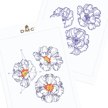 Midnight Anemone in DMC - PAT0339 -  Downloadable PDF