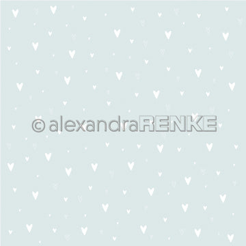 Alexandra Renke Baby In Clouds Design Paper 12"X12" 25/Pkg - White Hearts On Light Blue