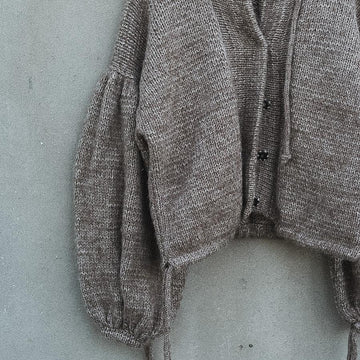 Balloon sleeve short cardigan