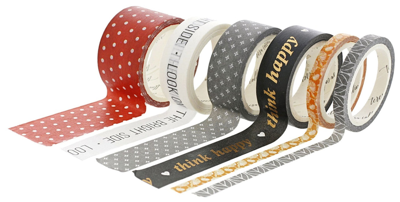 Teresa Collins Washi Tape Tube 6/Pkg - Brightside