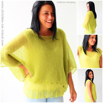 Knitting Pattern Top & Poncho Set KidSeta #1 | Lightweight Spring Knitwear Set | Lace Knit Top & Wrap PDF
