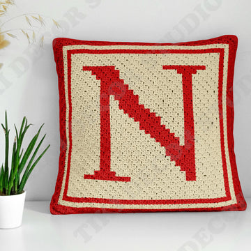First Letter N Pillow Cover CROCHET PATTERN