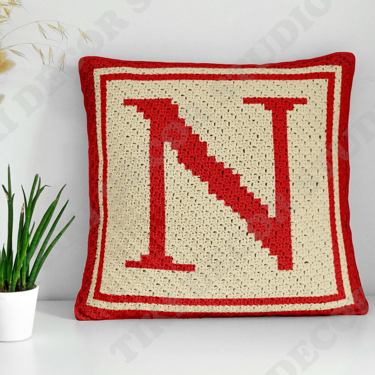 First Letter N Pillow Cover CROCHET PATTERN