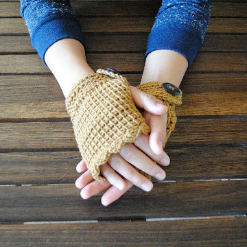 Sweet Waffle Fingerless Mitts
