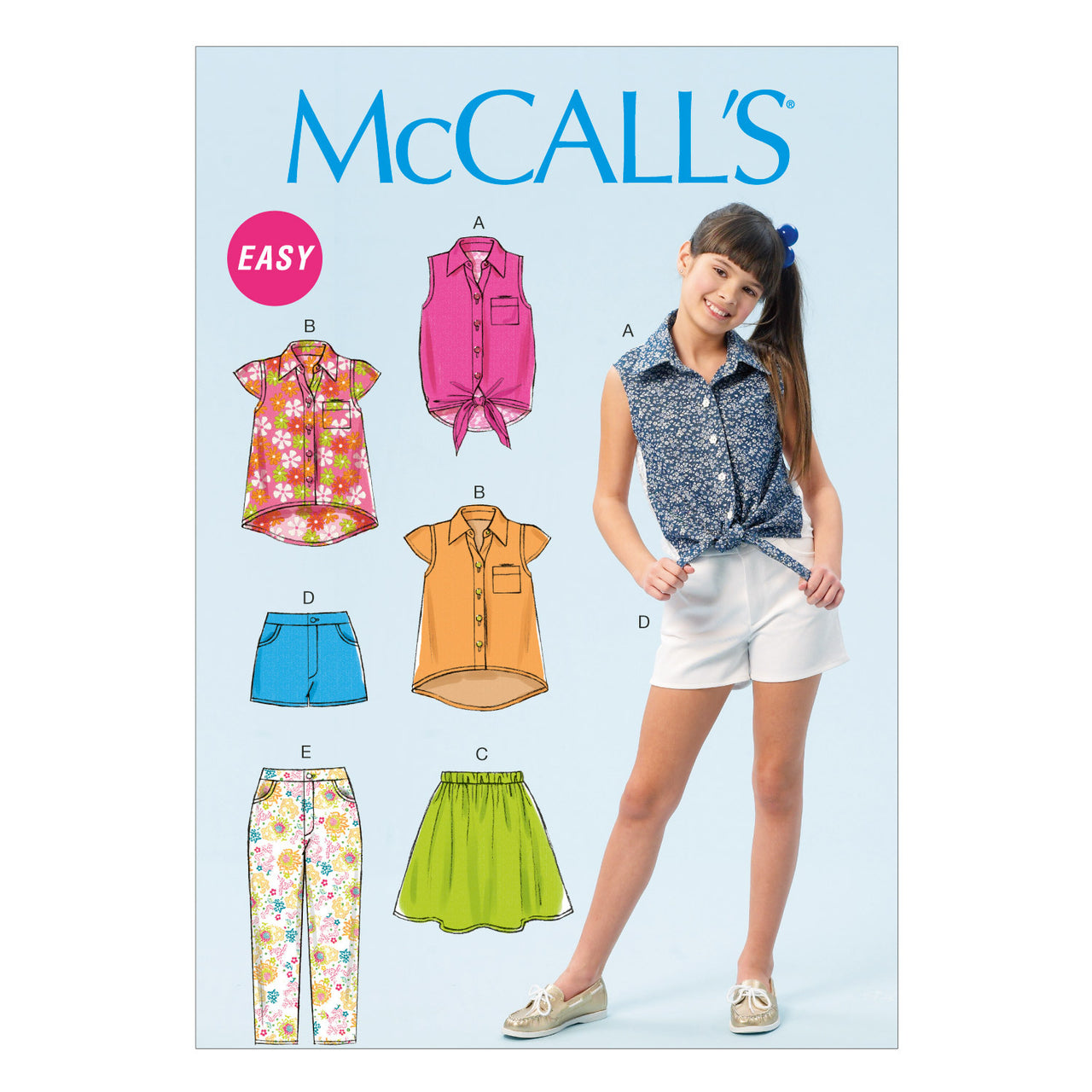 McCall's Girls'/Girls' Plus Tops, Skirt, Shorts and Pants M6951 - Sewing Pattern
