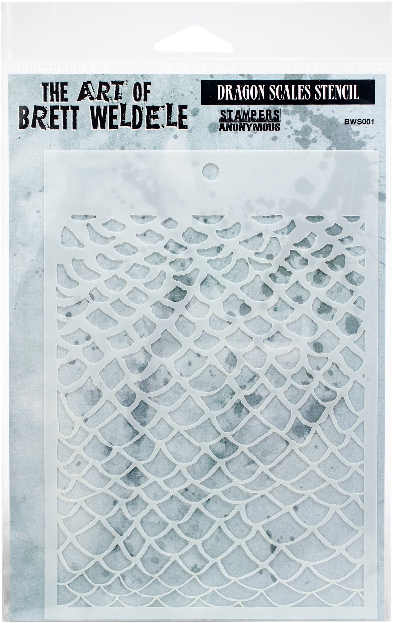 Stampers Anonymous Brett Weldele Stencils 6.5"X4.5" - Dragon Scales