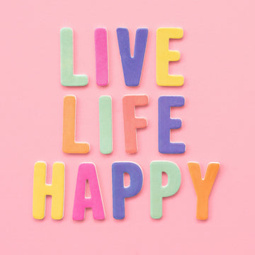 American Crafts Live Life Happy Thickers Stickers 5.5"X11" 127/Pkg - Alpha/Foam