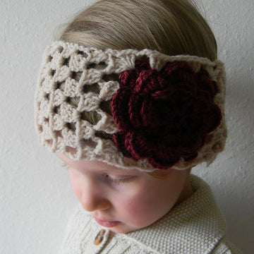 Rose granny square headband